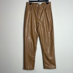 Abercrombie | Women’s Tan Vegan Leather 90’s Straight Ultra High Rise Size 30